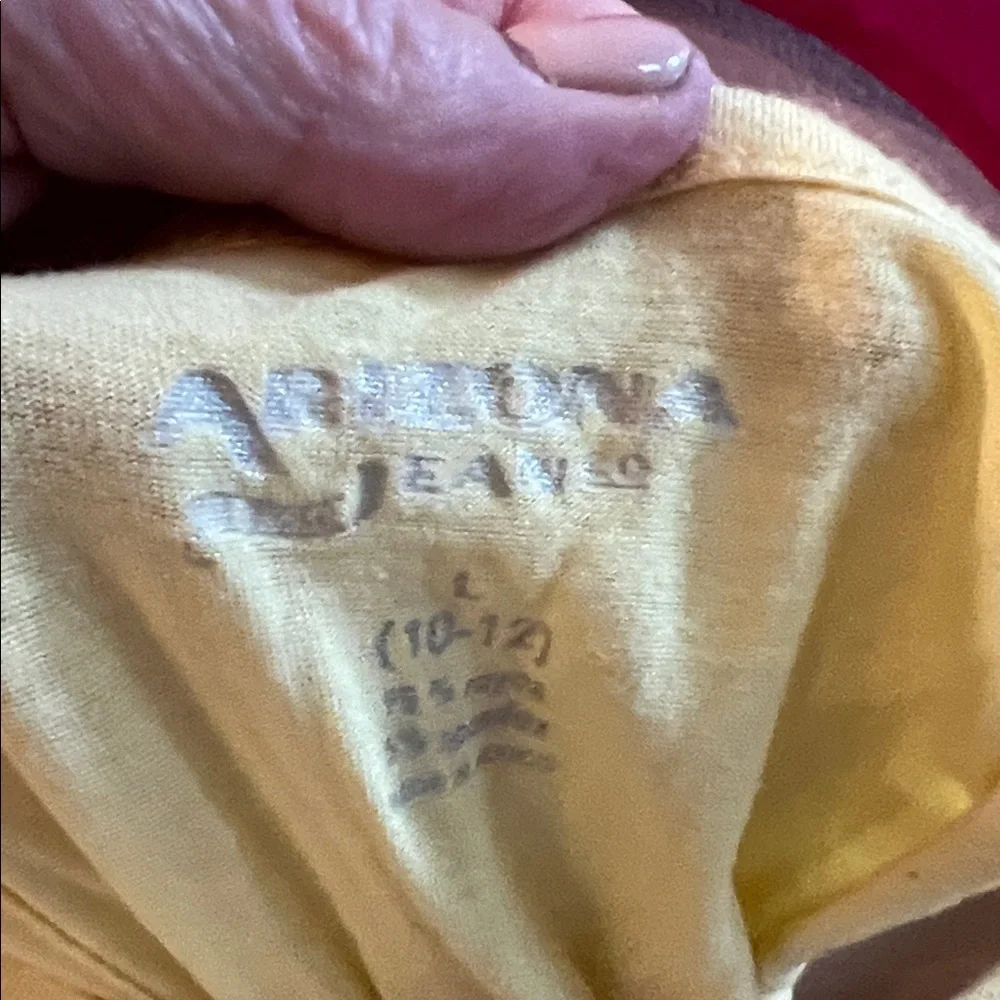 Arizona Jean Company Yellow Girls' Tank Top - Solid Racerback Size Large 10-12 - Picture 2 of 3